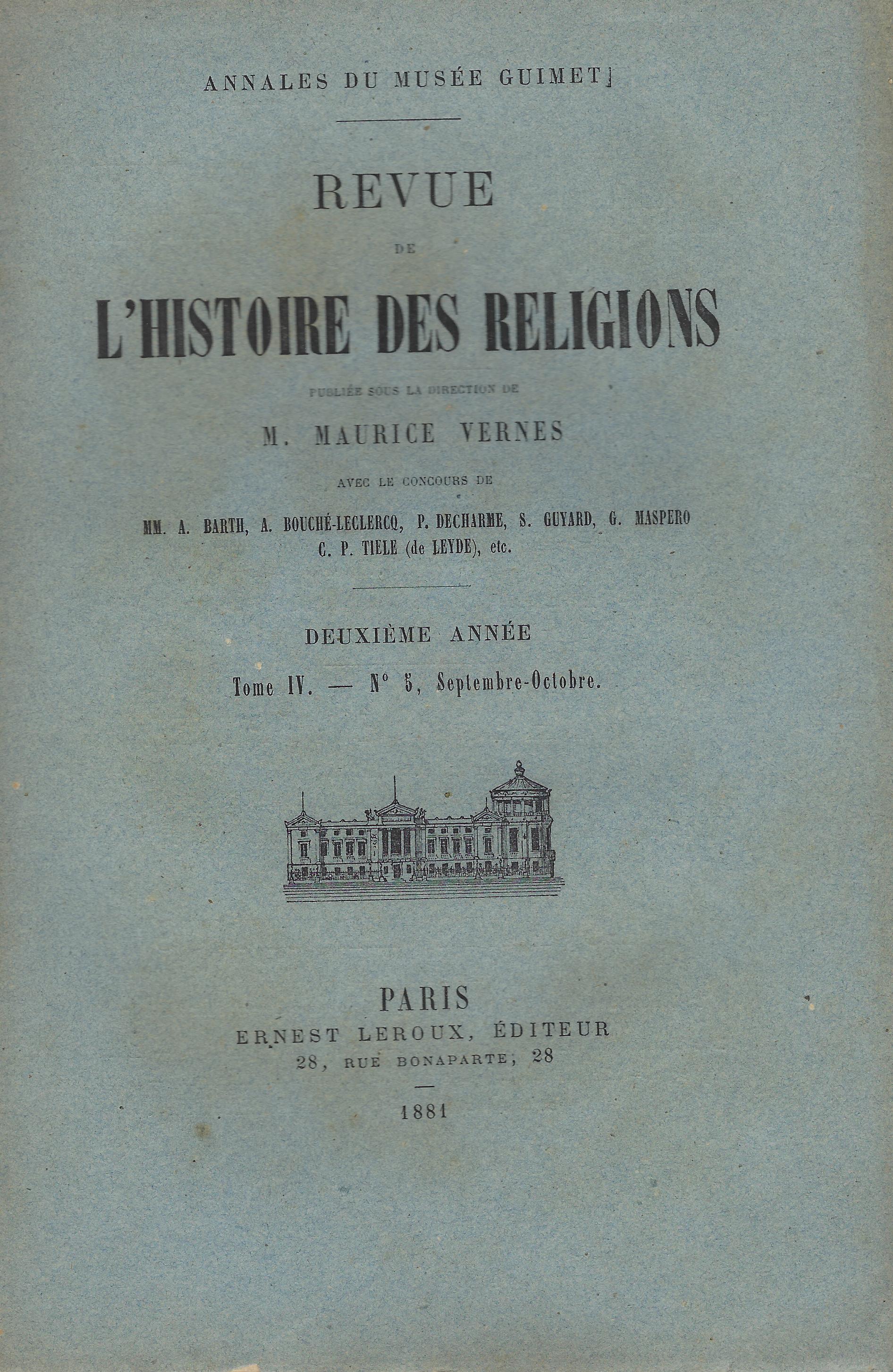 Revue de l'histoire des religions: Annales du Musée Guimet. Deuxième …