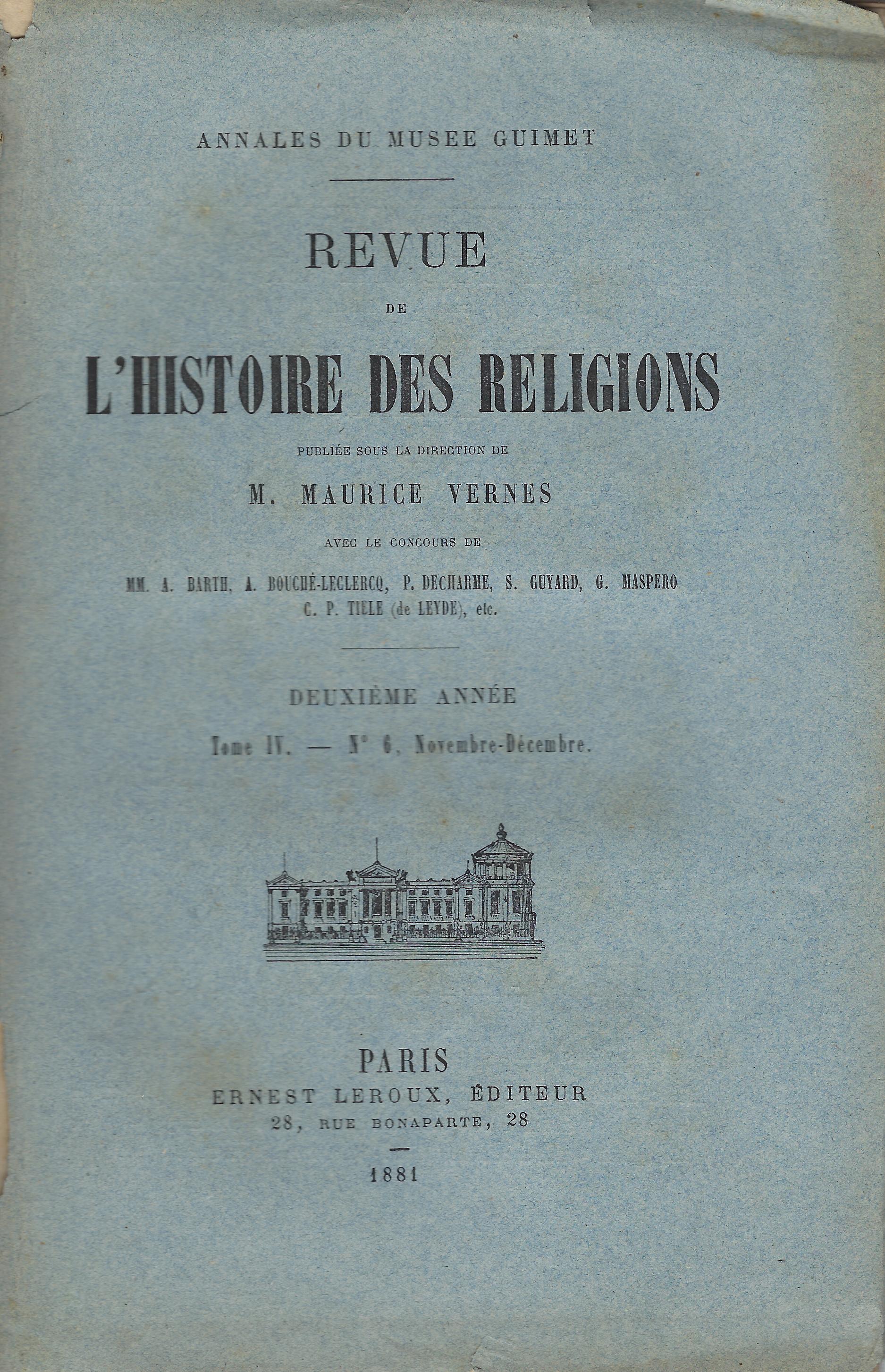 Revue de l'histoire des religions: Annales du Musée Guimet. Deuxième …