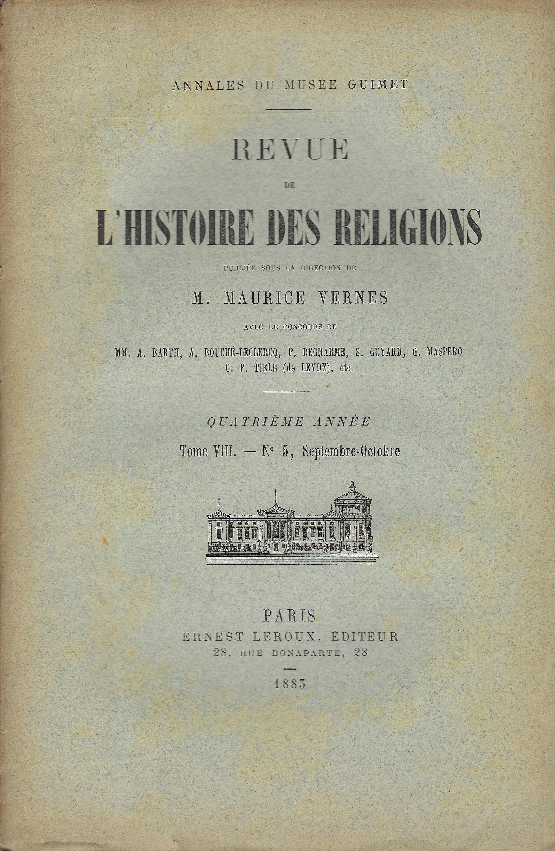 Revue de l'histoire des religions: Annales du Musée Guimet. Quatrème …