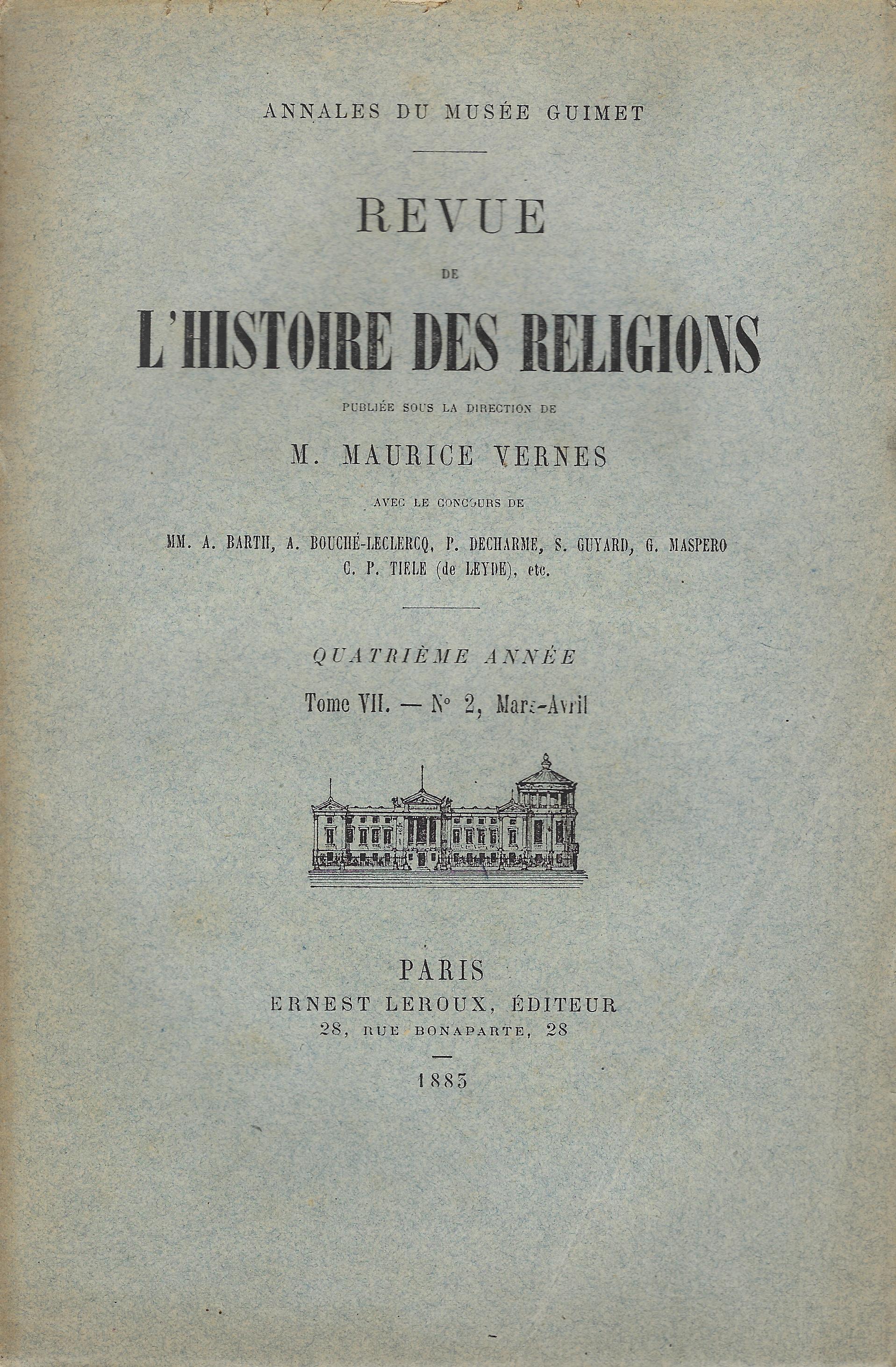 Revue de l'histoire des religions: Annales du Musée Guimet. Quatrième …