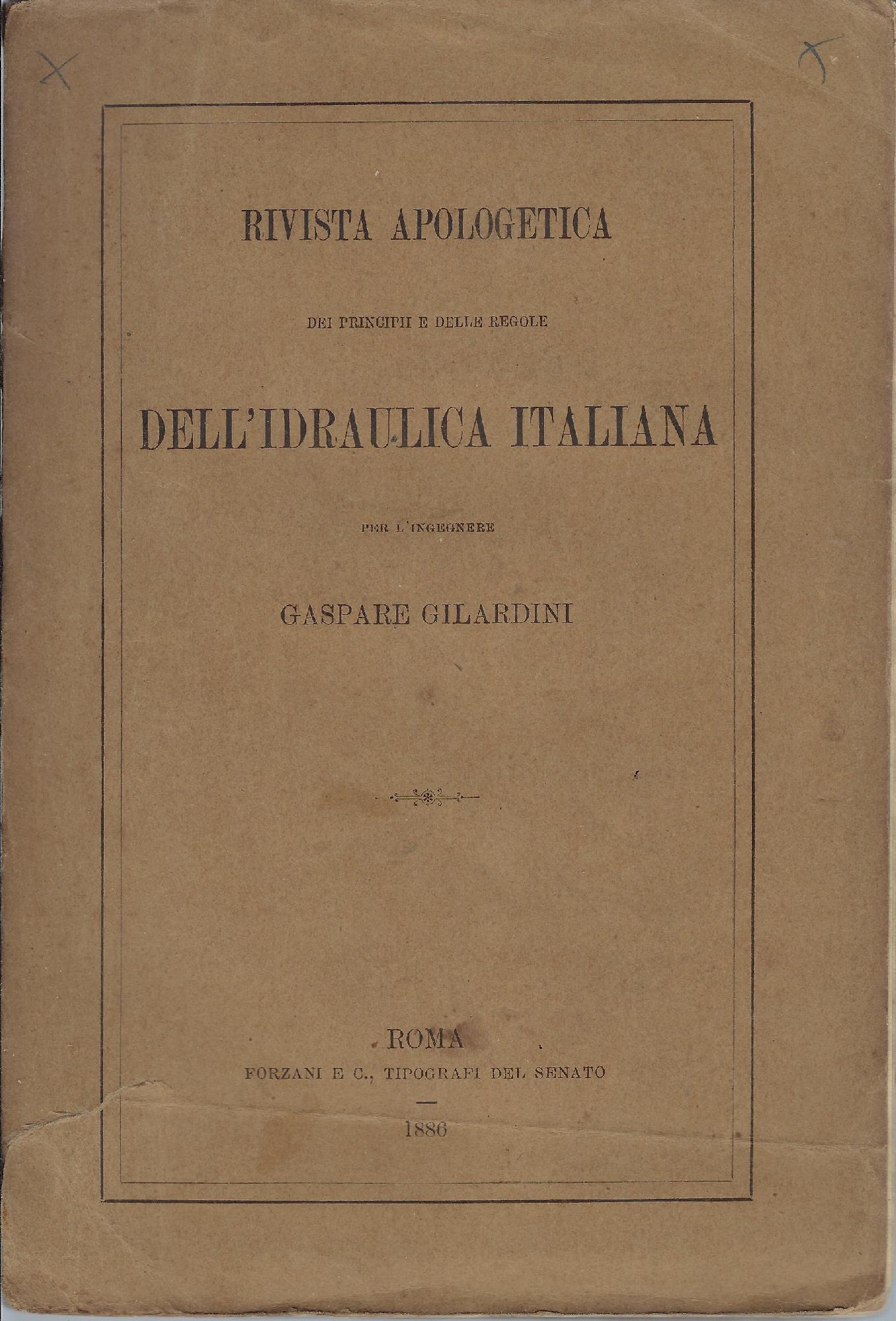 Rivista apologetica dei principi e delle regole dell'idraulica italiana