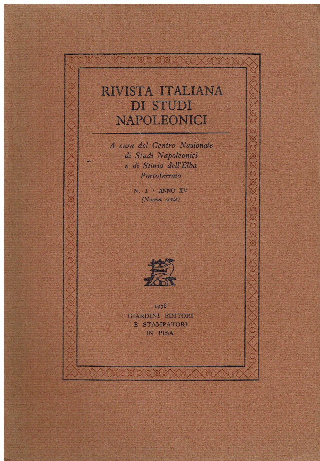 Rivista italiana di studi Napoleonici,n.1 anno XV(nuova serie)