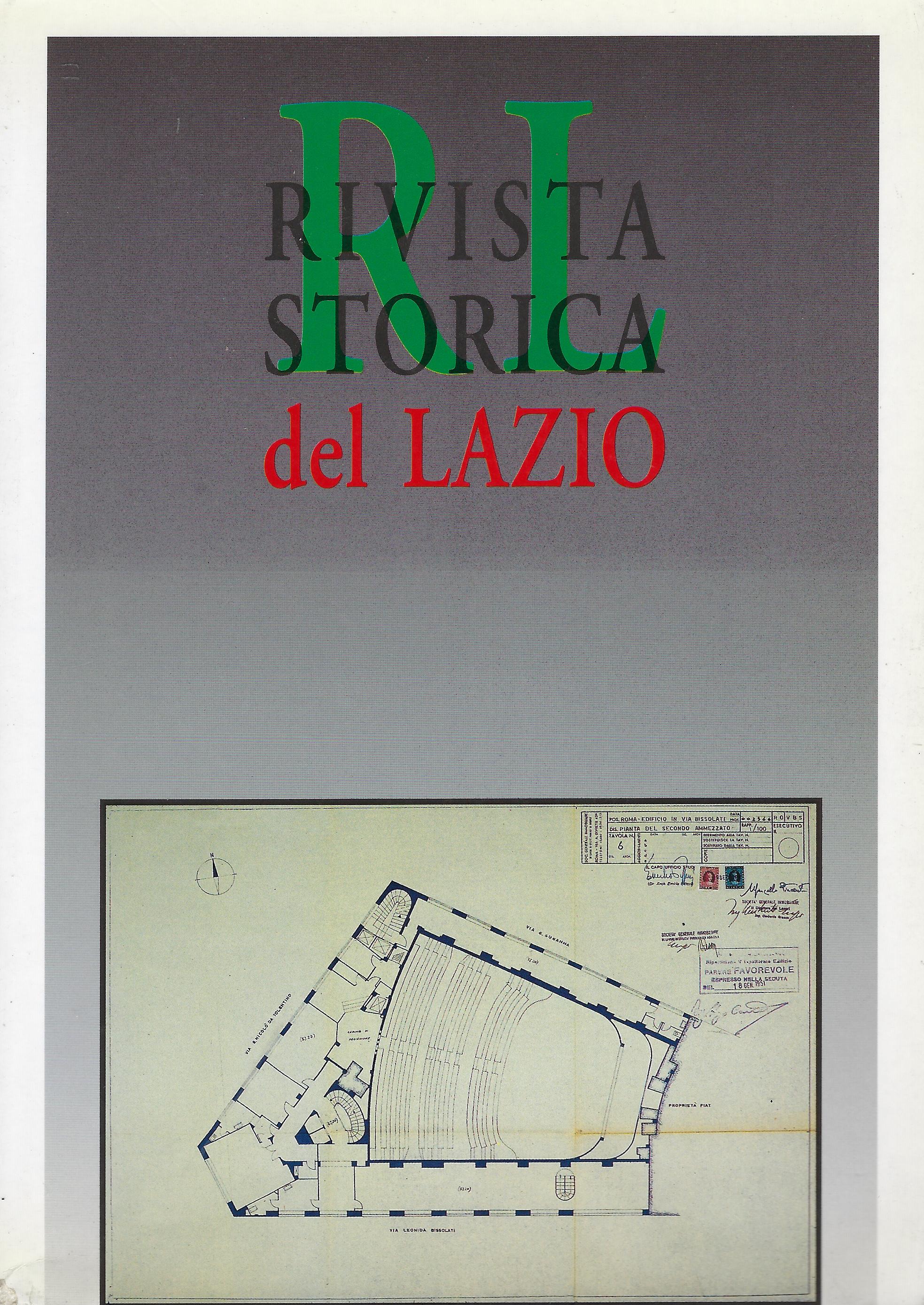Rivista storica del Lazio, anno VI, n. 9 - 1998