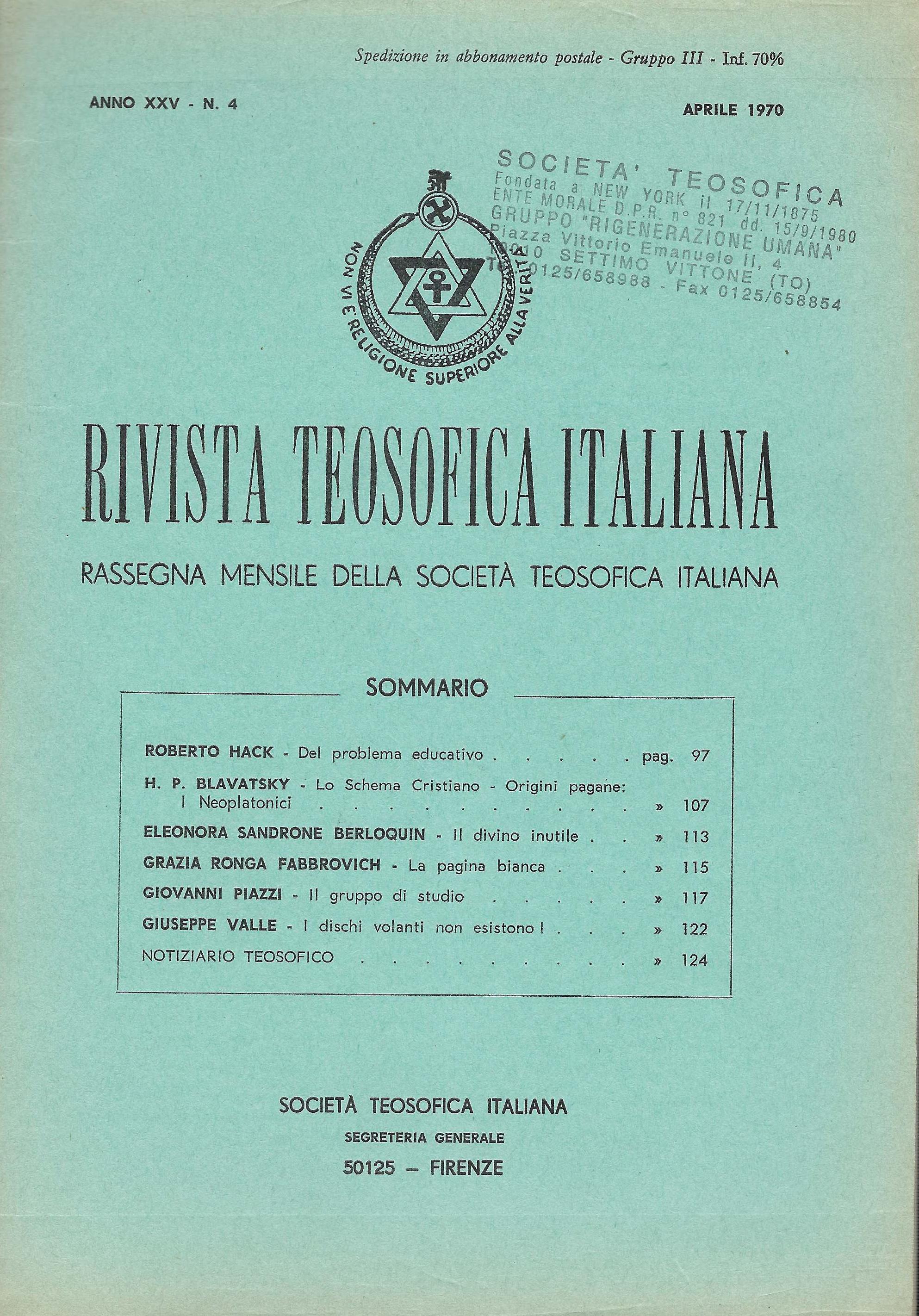 Rivista teosofica italiana: ressegna mensile della società teosofica italiana, n. …