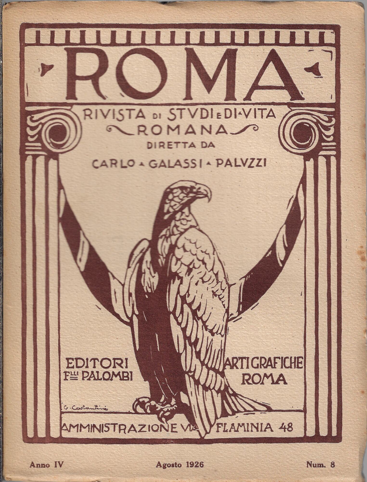 Roma rivista di studi e di vita romana, Agosto 1926, …