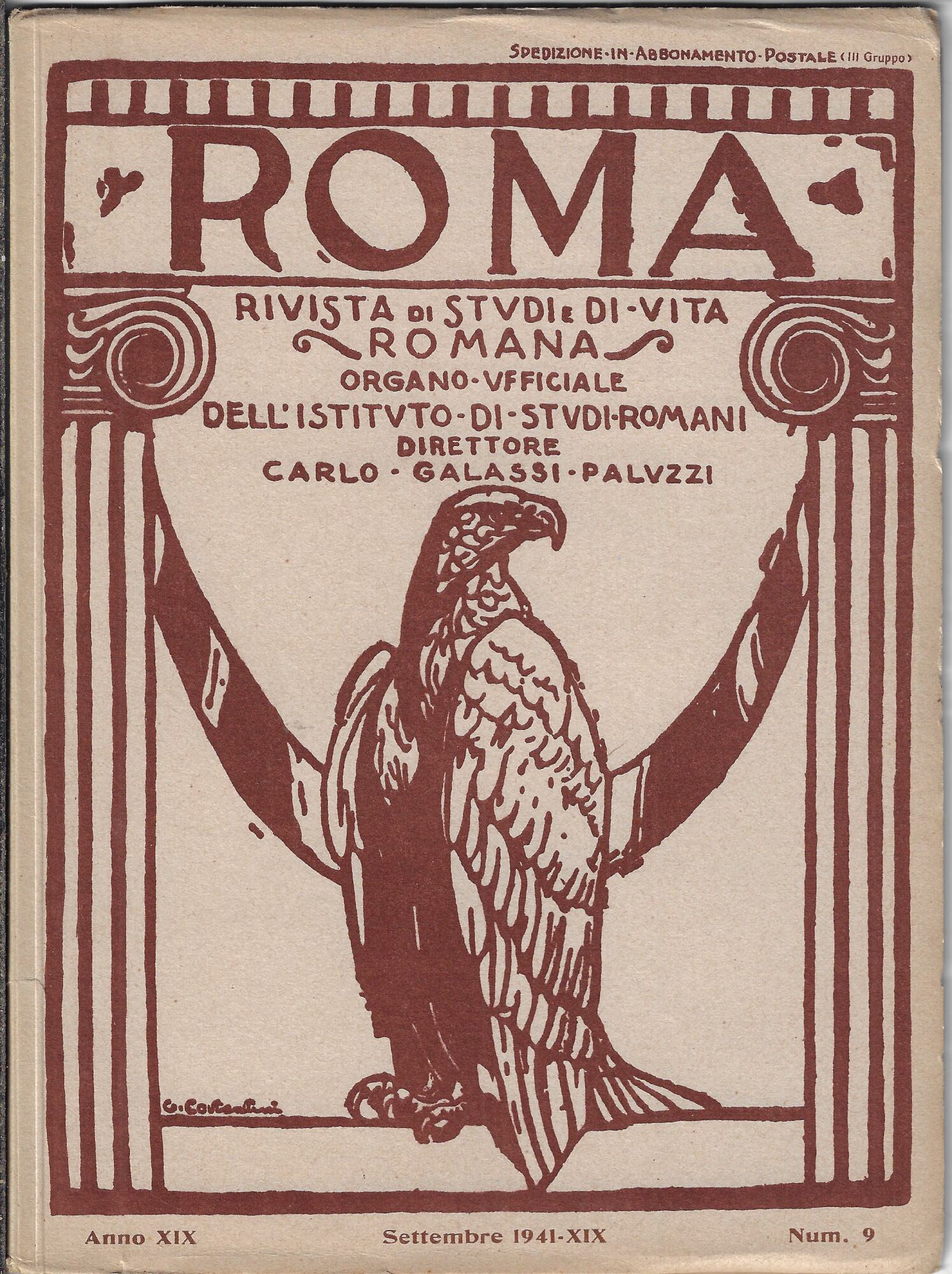 Roma rivista di studi e di vita romana, Settembre 1941, …