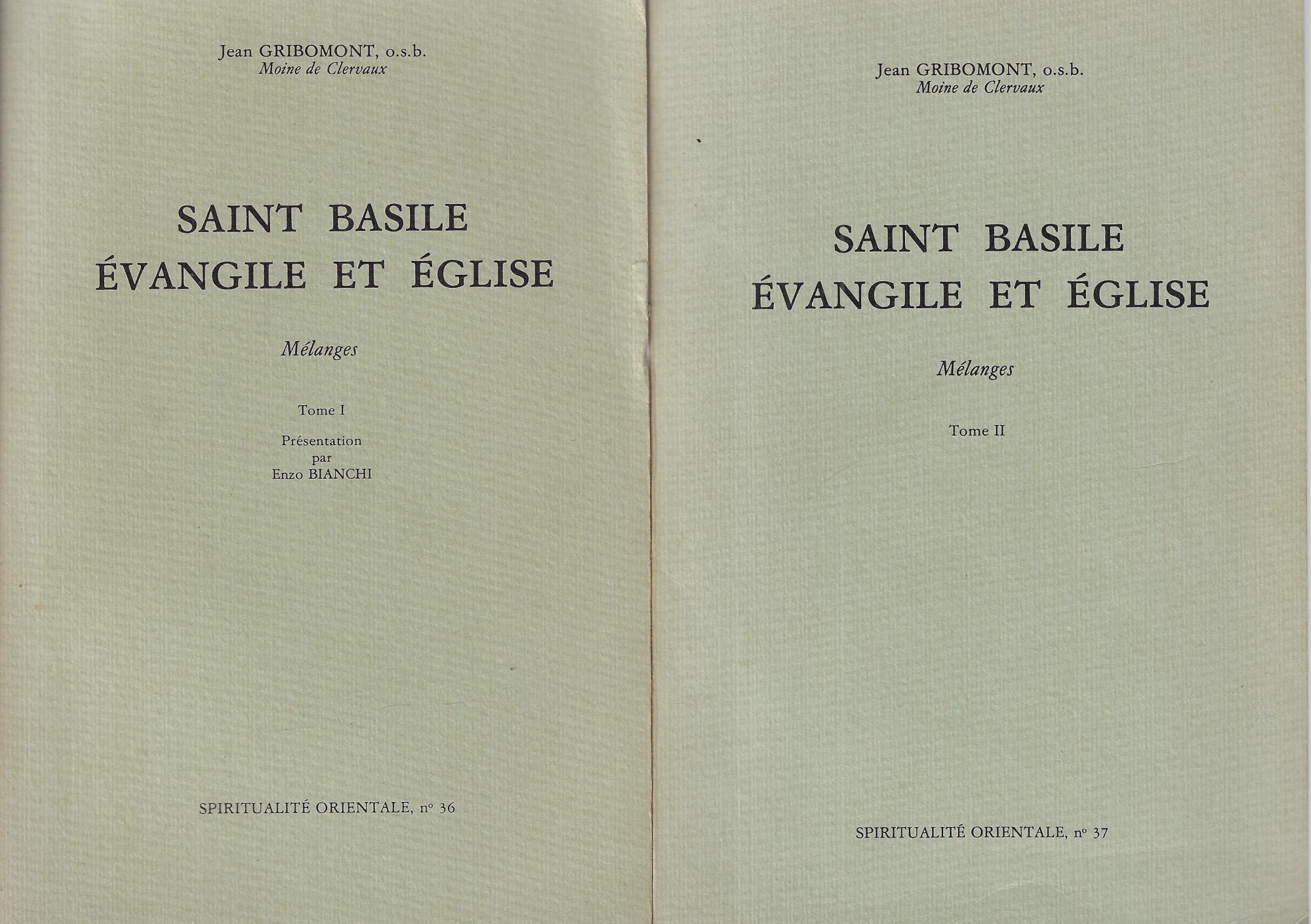 Saint Basile, Evangile et Eglise : mélanges