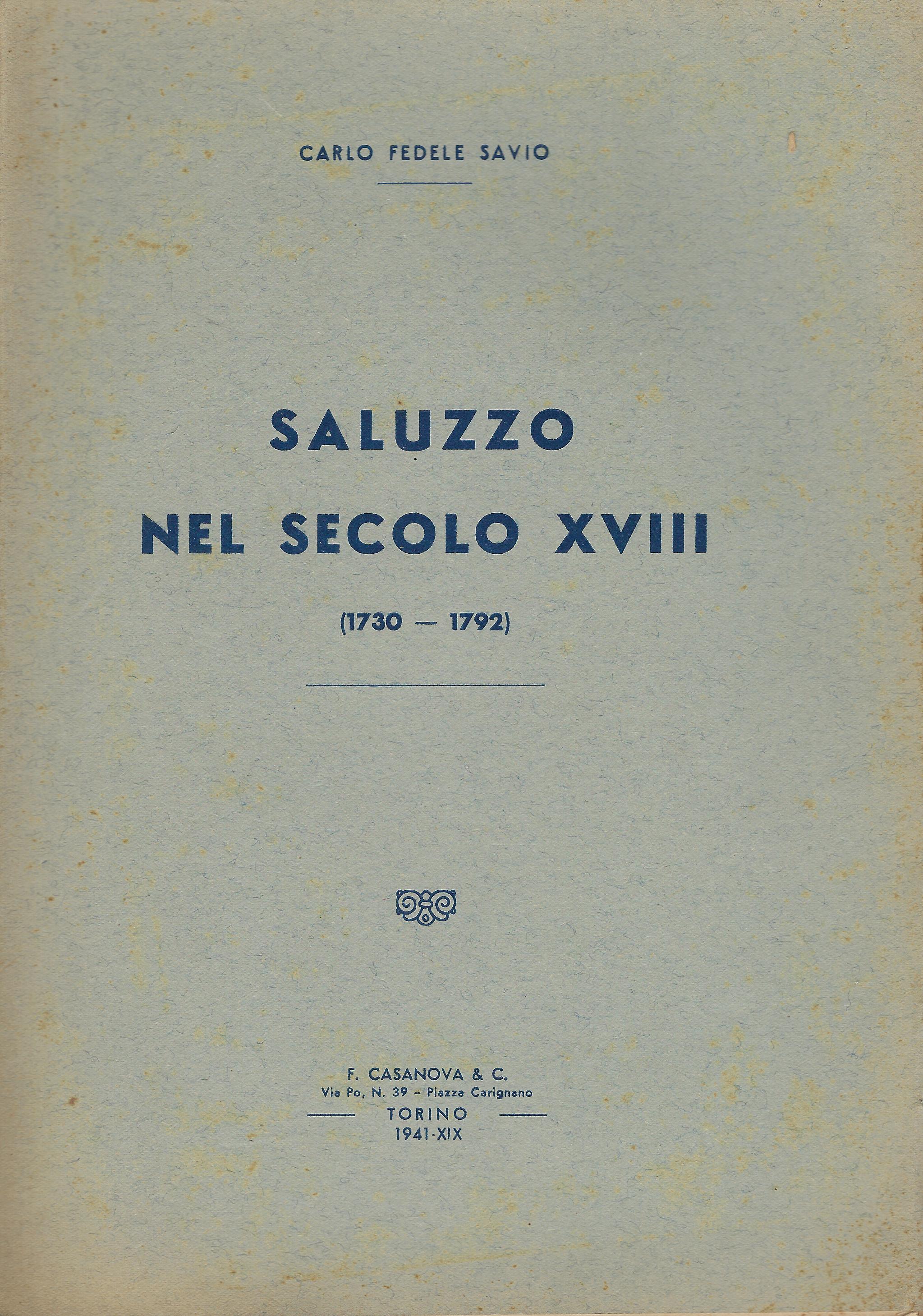 Saluzzo nel secolo XVIII (1730-1792)