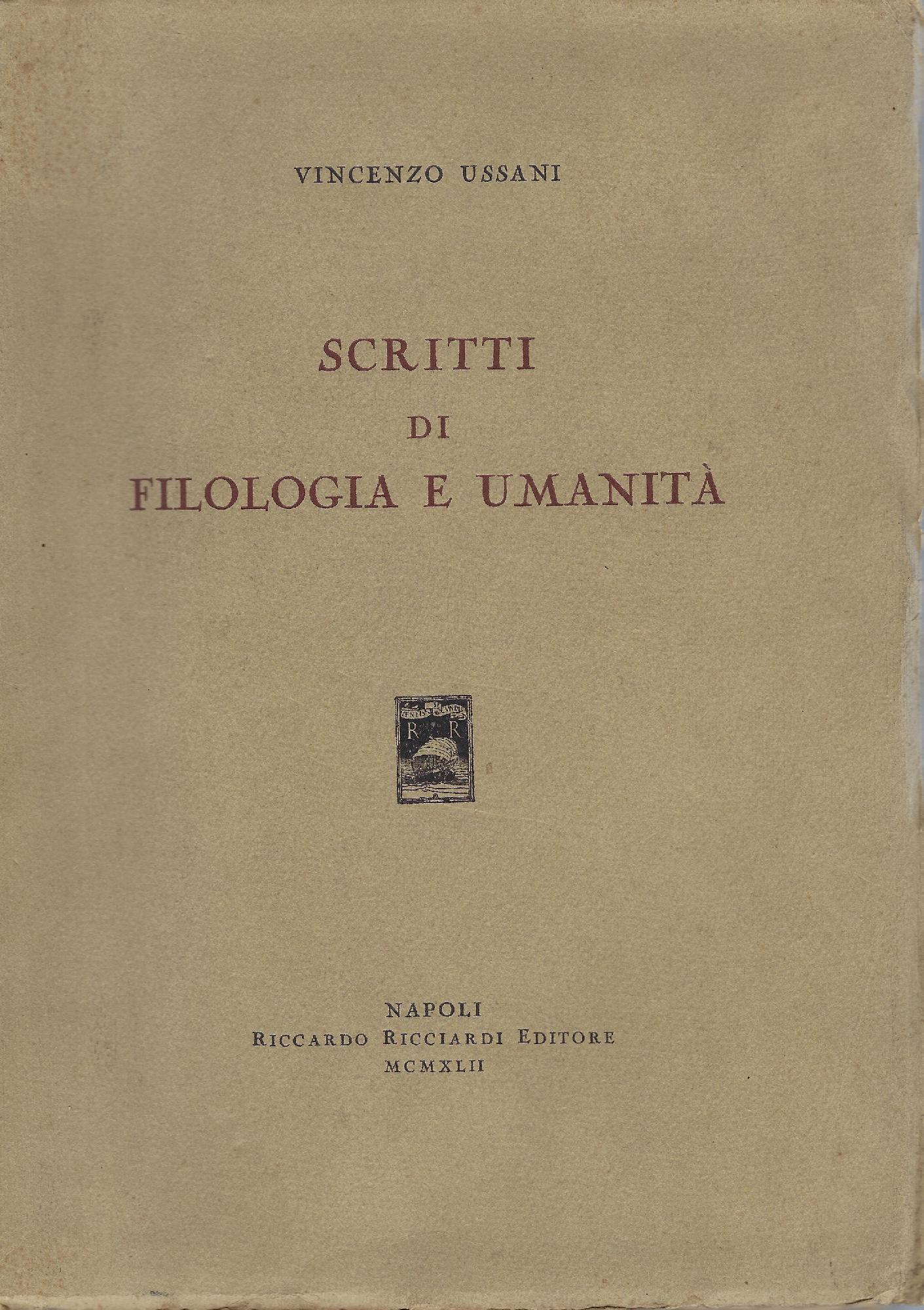 Scritti di filologia e umanità