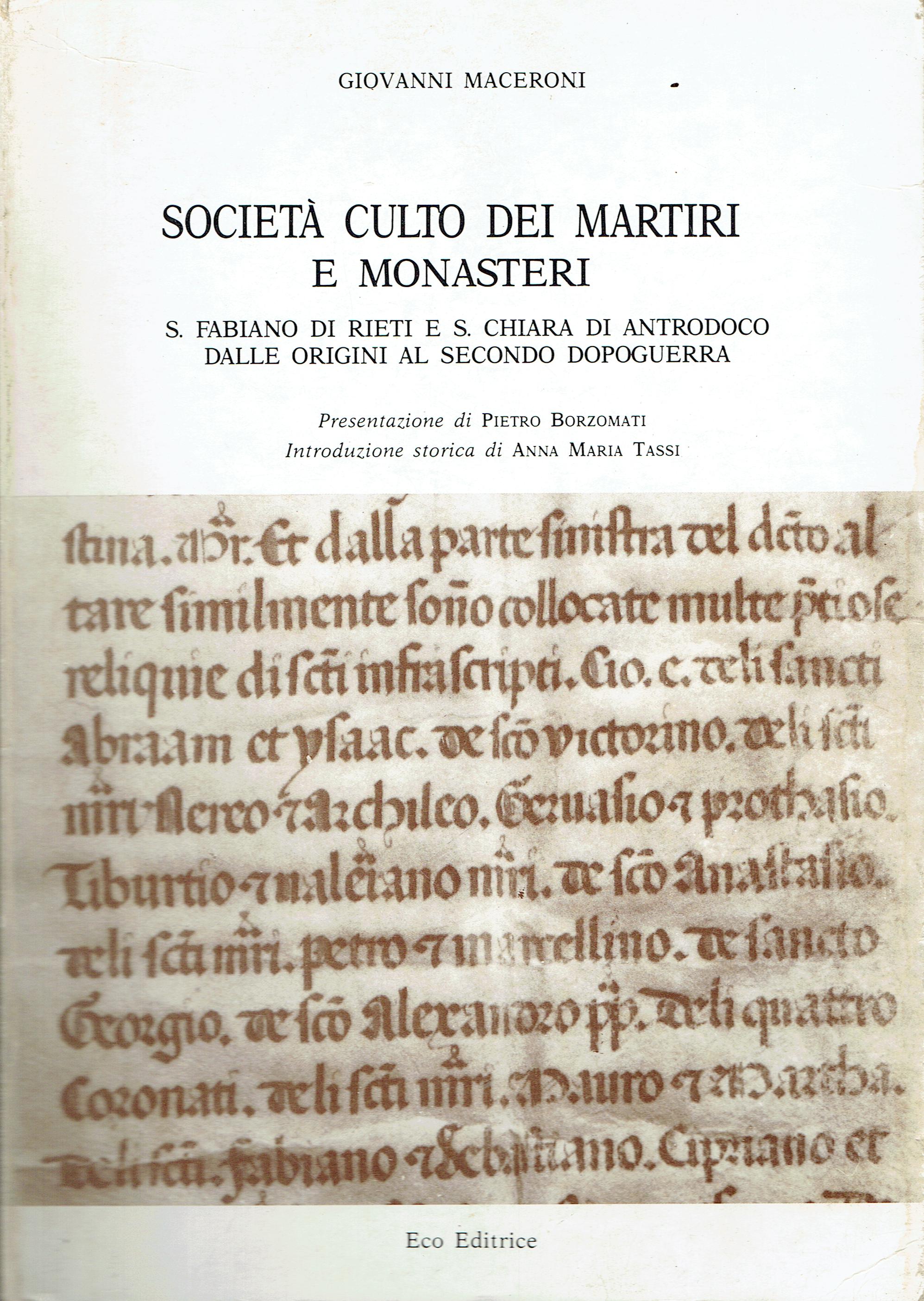 Società culto dei martiri e monasteri : S. Fabiano di …
