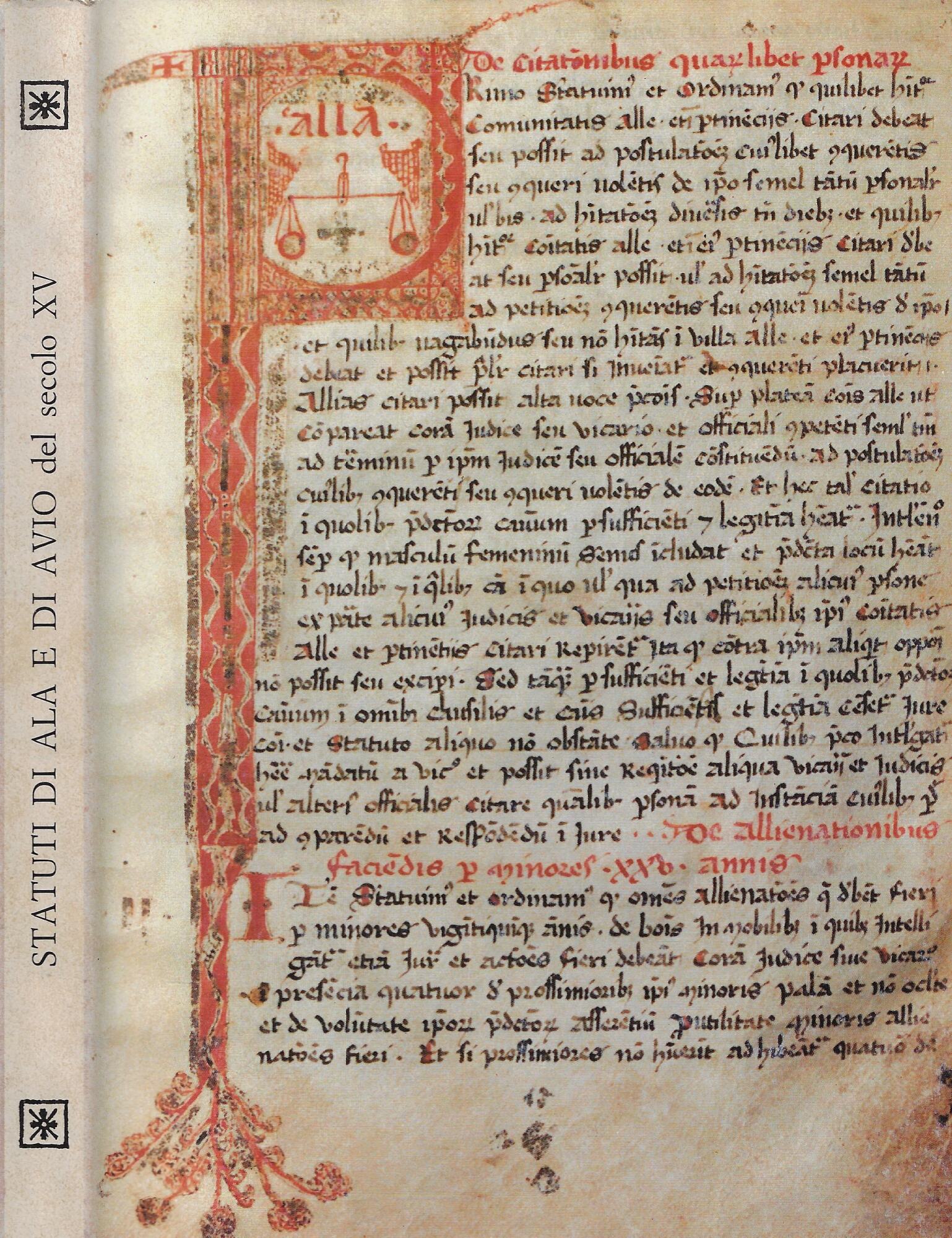 Statuti di Ala e Avio del secolo XV