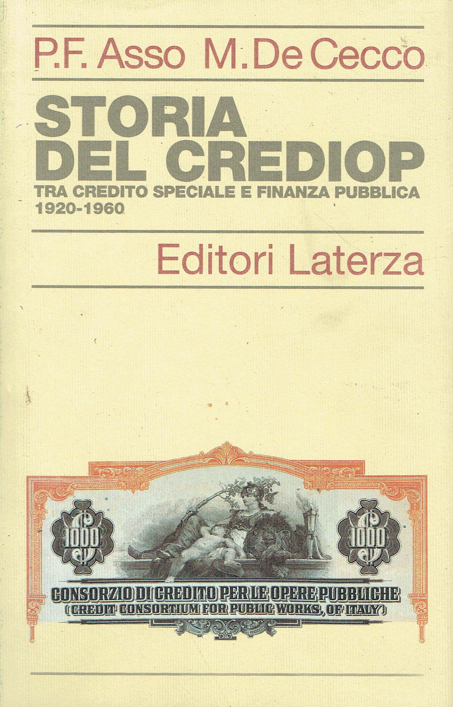 Storia del Crediop : tra credito speciale e finanza pubblica, …