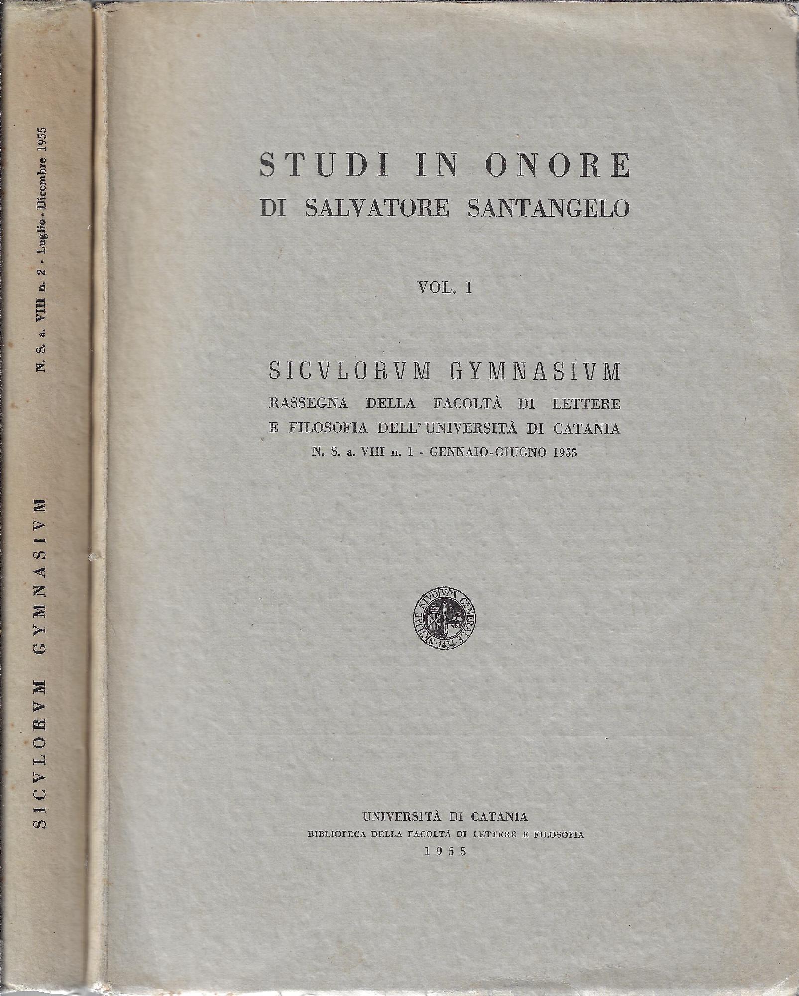 Studi in onore di Salvatore Santangelo. 2 voll.