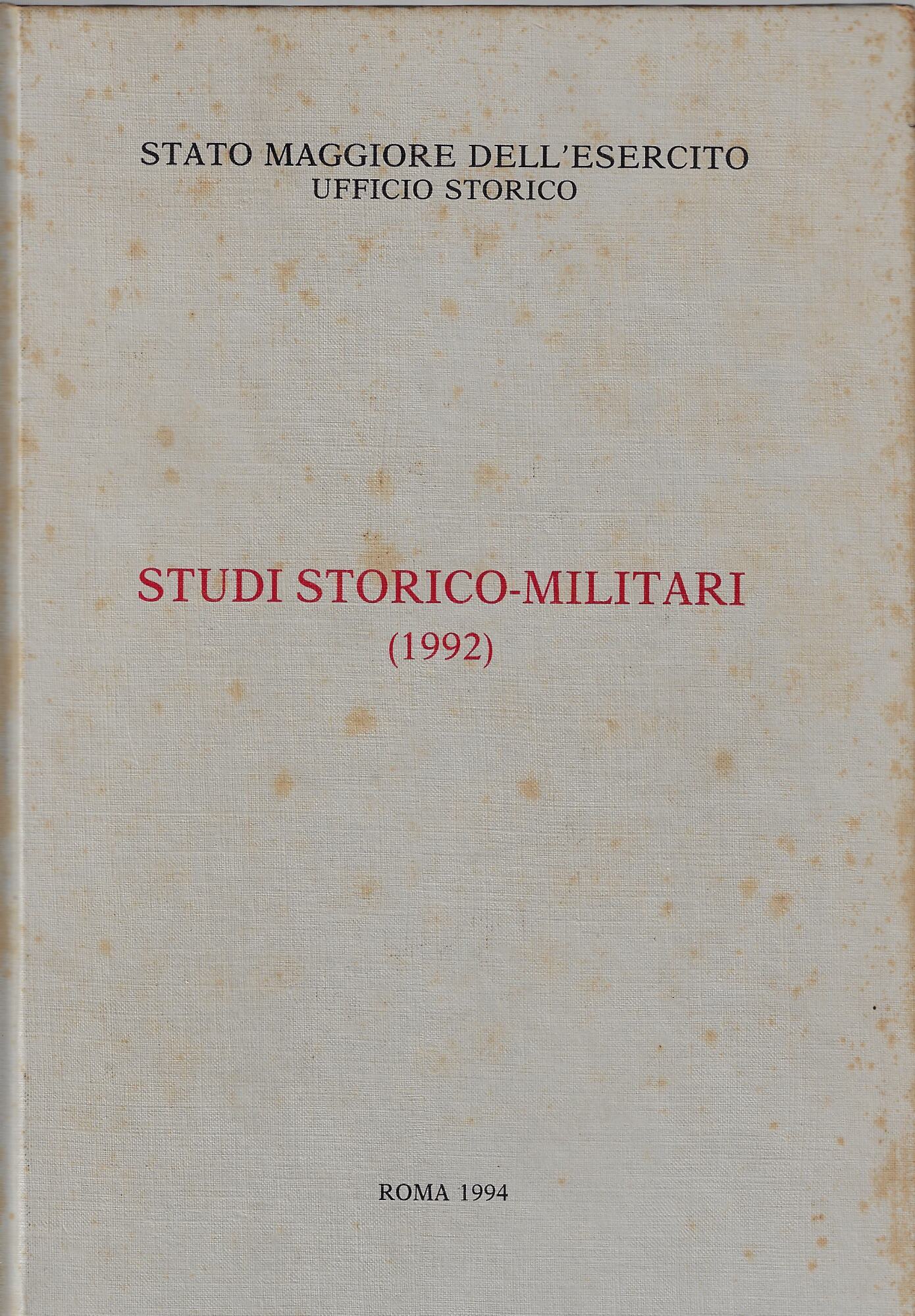 Studi storico-militari : 1992