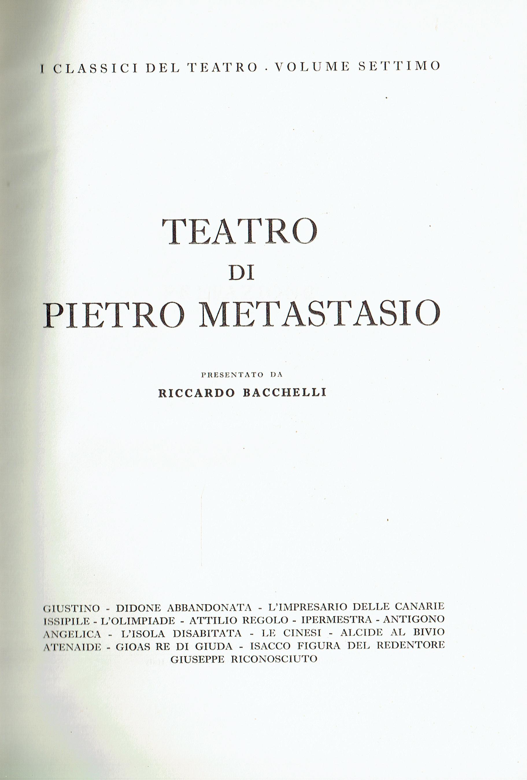 Teatro di Pietro Metastasio