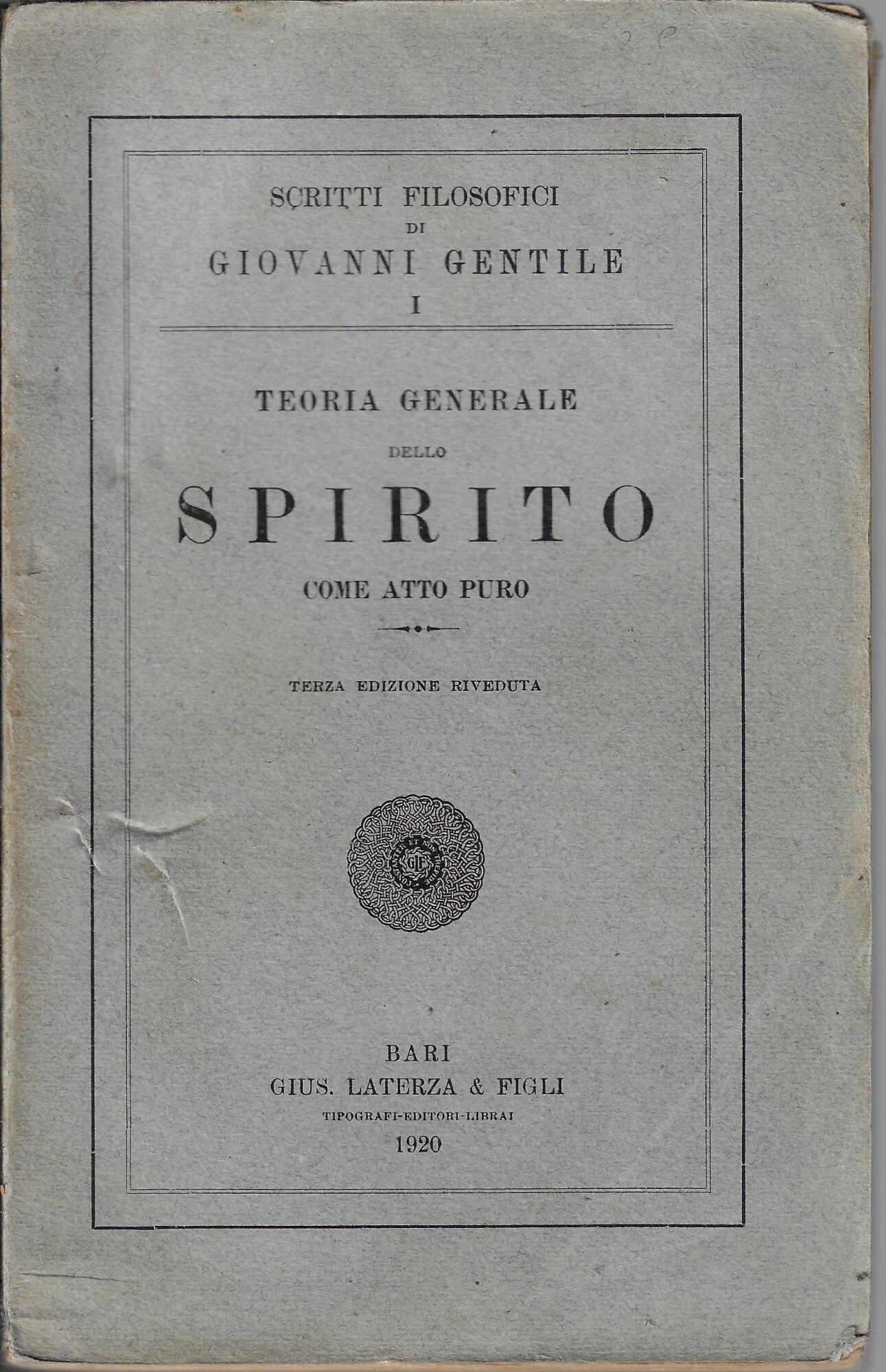 Teoria generale dello spirito come atto puro