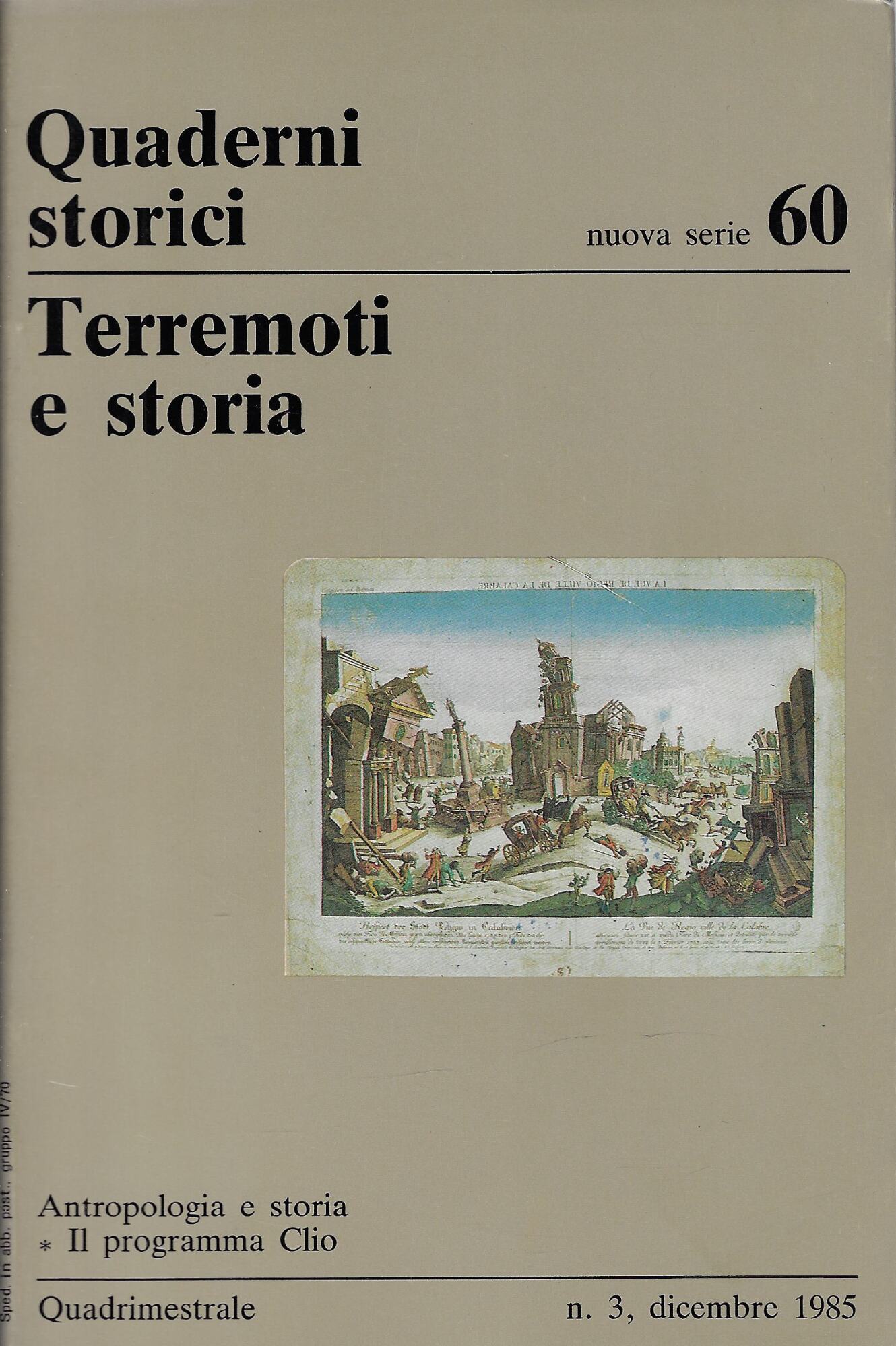 Terremoti e storia. Quaderni storici n. 60