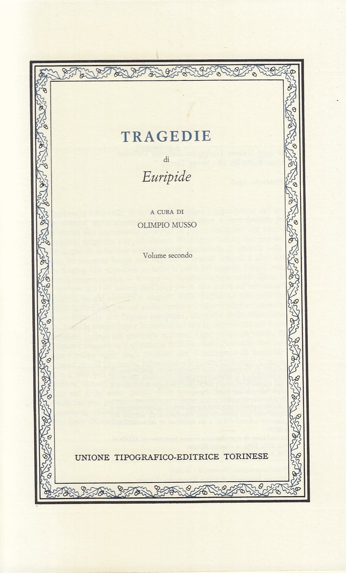 Tragedie di Euripide ( volume secondo)