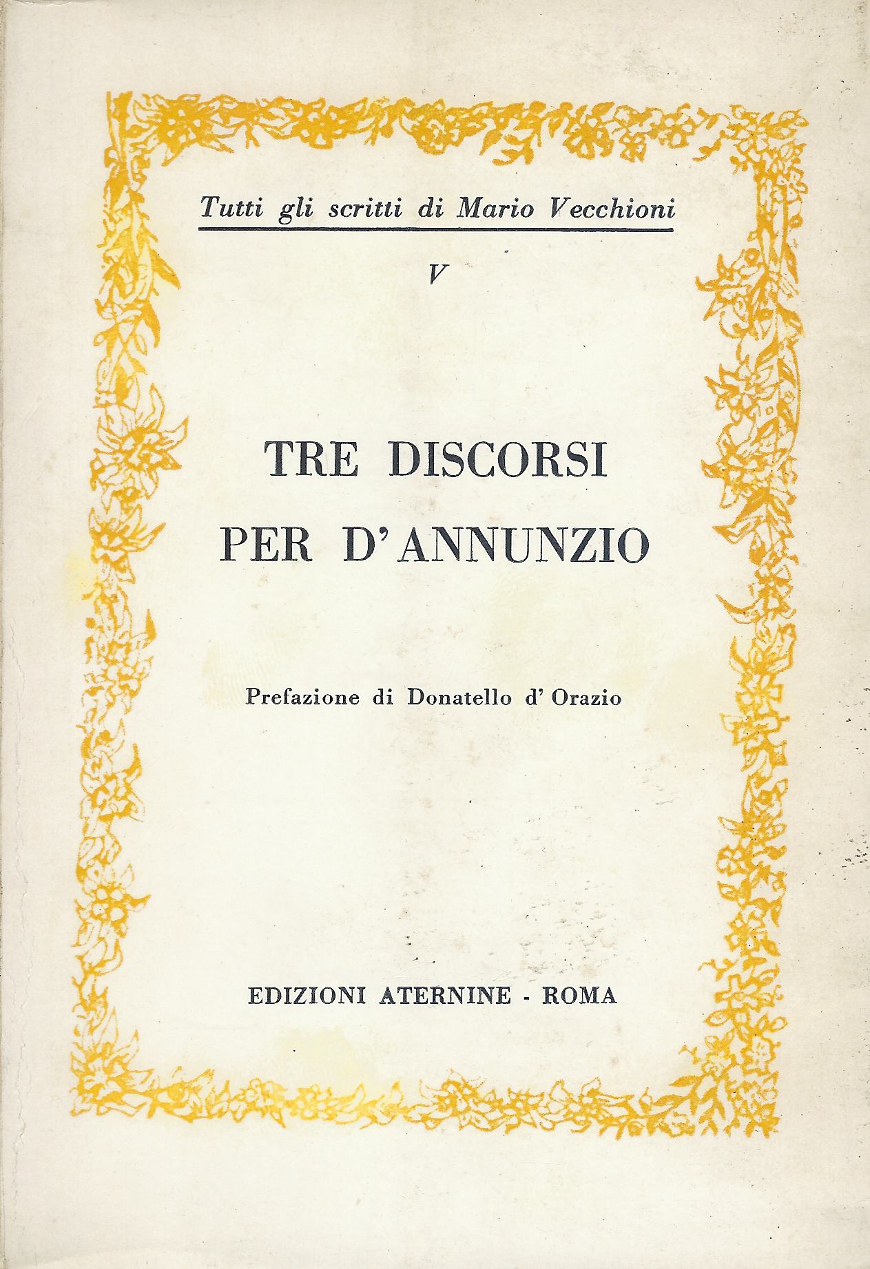 Tre discorsi per d'Annunzio