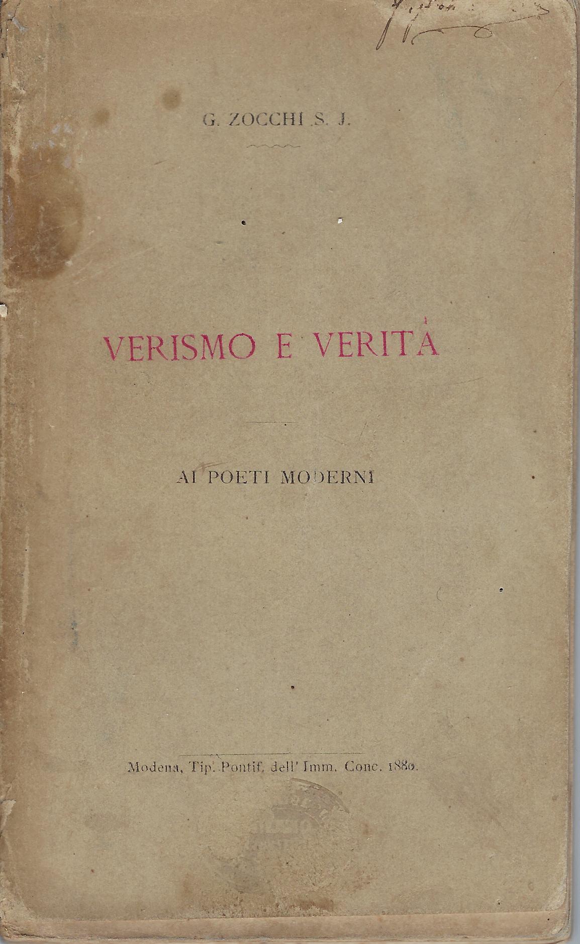 Verismo e verità: ai poeti moderni