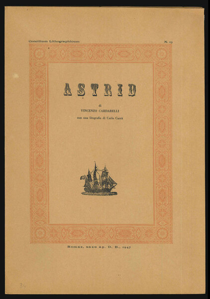 [Concilium lithographicum N. 13] Astrid di Vincenzo Cardarelli con una …