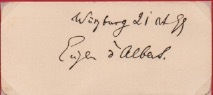 Biglietto da visita con firma autografa, data e luogo.