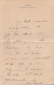 Cartolina postale viaggiata autografa firmata inviata al Prof. Georg Mehlis, …