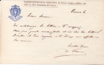 Biglietto autografo firmato