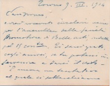 Biglietto autografo firmato.