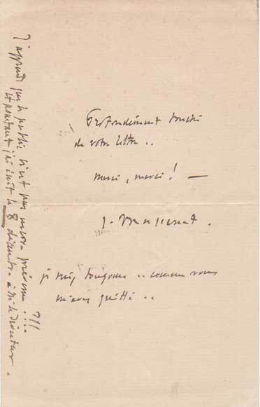 Breve lettera autografa firmata