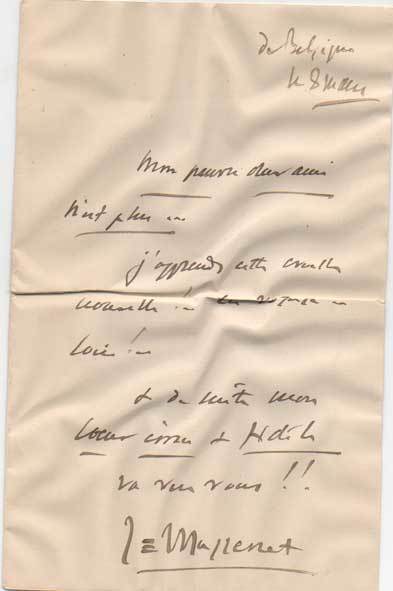 Breve lettera autografa firmata inviata a [Franco] Fano. Datata 8 …