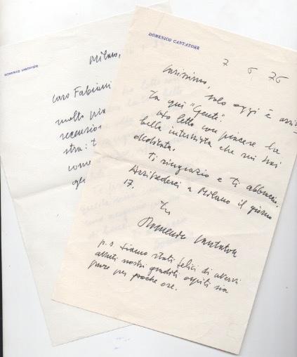 2 lettere autografe firmate inviate al poeta e giornalista Enzo …