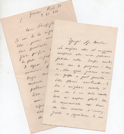 2 lettere autografe firmate. Una datata 22 marzo 1897 - …