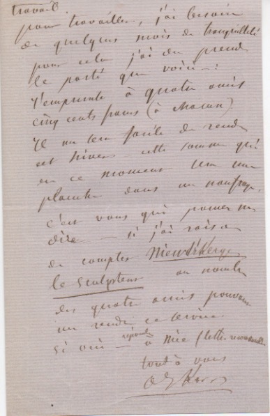 Lettera autografa firmata