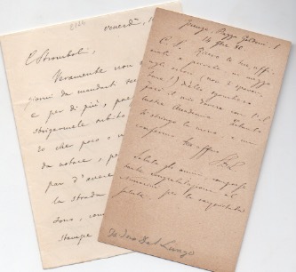 1 lettera inviata al Prof. Stromboli e 1 cartolina inviata …