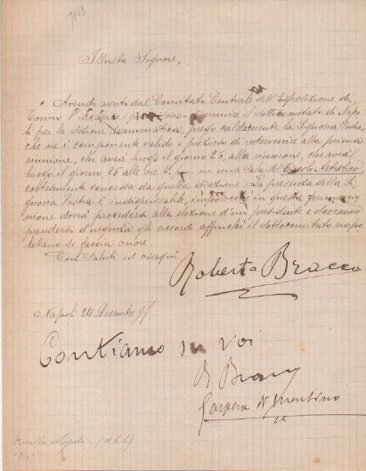 2 firme autografe su lettera.