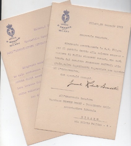 2 lettere dattiloscritte con firma autografe