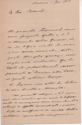 Lettera autografa firmata inviata ad Augusto Guido Bianchi al Corriere …