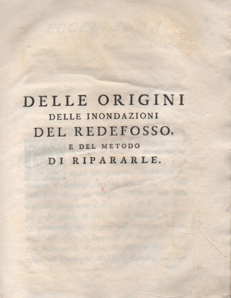 Delle origini delle inondazioni del Redefosso e del metodo di …