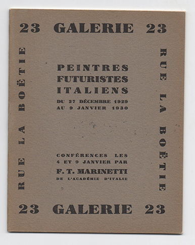 23 Galerie 23. Peintres futuristes italiens [.] Conférences [.] par …