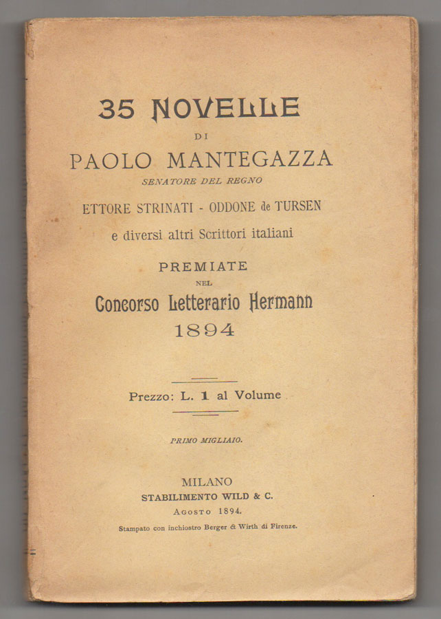 35 novelle di Paolo Mantegazza, Ettore Strinati, Oddone de Tursen …