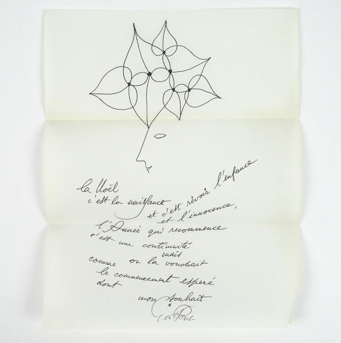 Biglietto di auguri di Natale con disegno e poesia in …