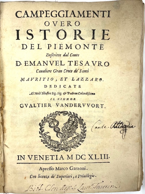 Campeggiamenti overo istorie del Piemonte