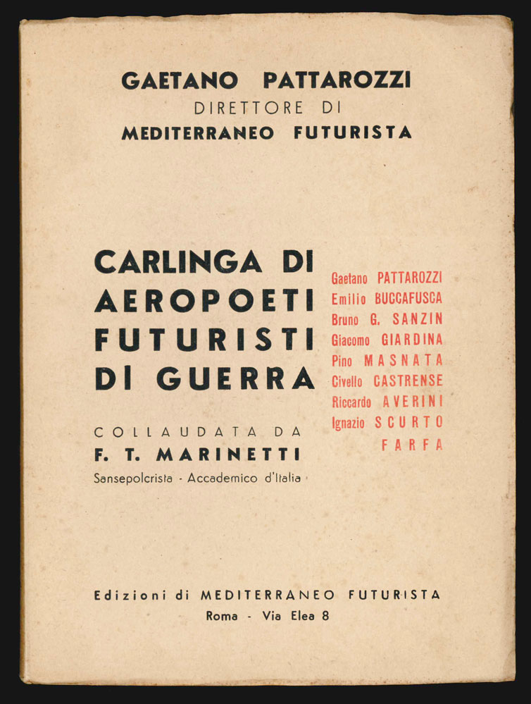 Carlinga di aeropoeti futuristi di guerra. Collaudata da F.T. Marinetti …
