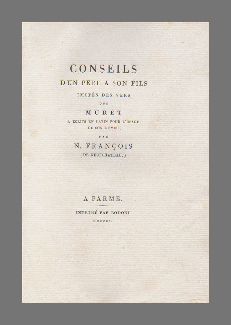 Conseils d’un père a son fils imités des vers que …