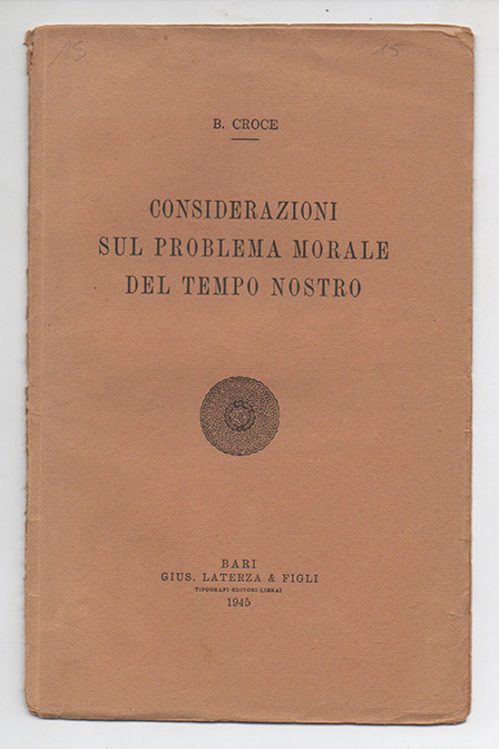 Considerazioni sul problema morale del tempo nostro