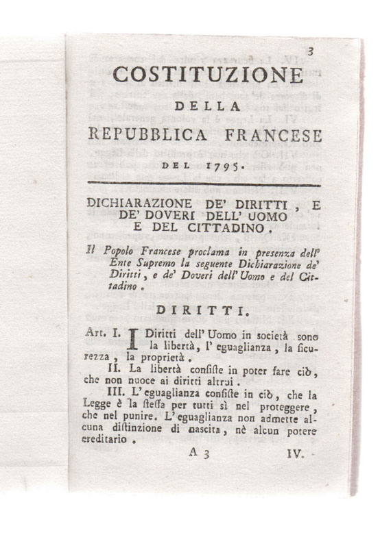 Costituzione della Repubblica francese accettata dalle assemblee primarie del popolo, …