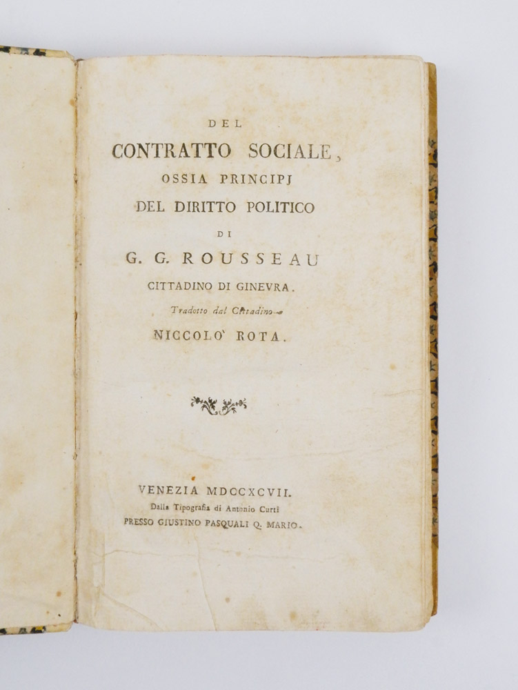 Del contratto sociale, ossia Principj del diritto politico di G.G. …