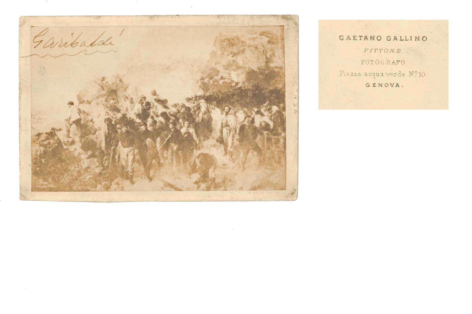 Fotografia di dipinto formato visita con firma autografa