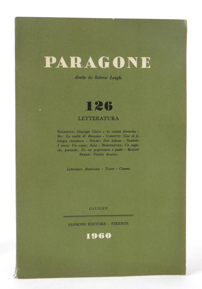 I versi. Un sogno. Saba [in: «Paragone», anno XI, n. …